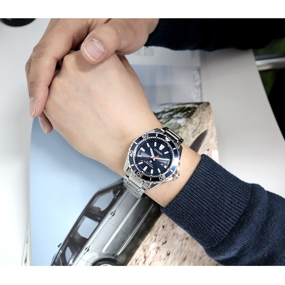Pre-owned Citizen Ecodrive Promaster Diver's Watch Men 44mm 200m Stainless Steel Japanmade