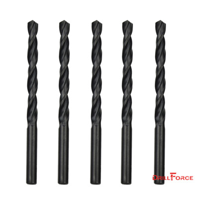 5PCS 3/8'' Drill Bit Set Black Oxide HSS M2 Jobber Length Twist Drill Bits Tools