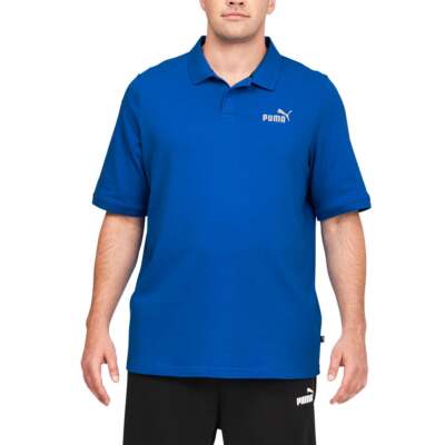 

Puma Essentials Pique Short Sleeve Polo Shirt Big Tall Mens Blue Casual 586258-5, Синий, Puma Essentials Pique Short Sleeve Polo Shirt Big Tall