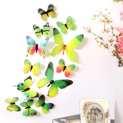 12PCS 3D Butterfly Modern Wall Stickers Art Decal Colorful Home Room Decoration