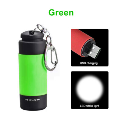 Mini USB Rechargeable LED Light Small Flashlight Torch Pocket Lamp Keychain new
