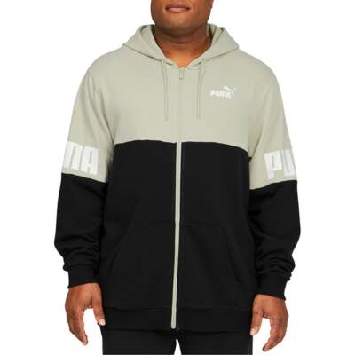 

Puma Power Colorblock FullZip Hoodie Tr Big Tall Mens Size  Casual Athletic, Зеленый, Puma Power Colorblock FullZip Hoodie Tr Big Tall