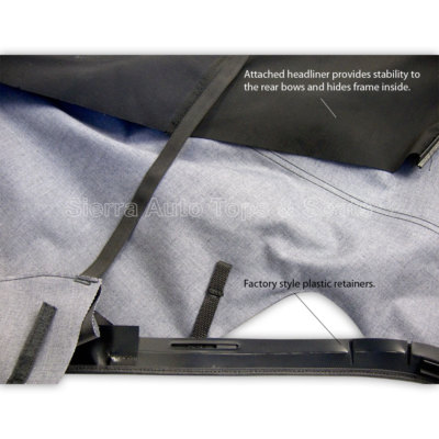 2005-14 Ford Mustang Convertible Soft Top w/ Glass Window - Black Sailcloth