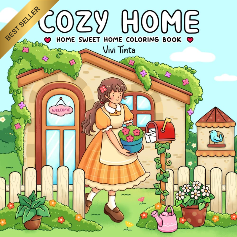"Home Sweet Home" - A Charming Coloring Book for Adults & Teens