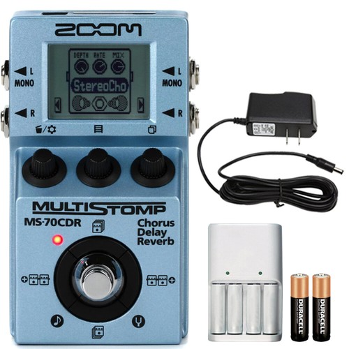 Zoom MS-70CDR Multi Stomp Guitar Effect Pedal with Pig Hog PP9V