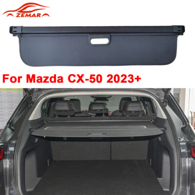 Rear Trunk Cargo Cover For Mazda CX-50 2023+ Luggage Security Shade Shield Black