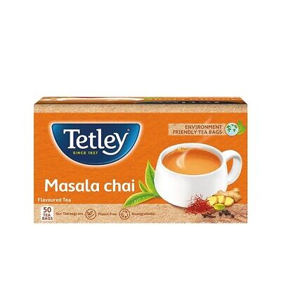 Tetley Masala black Tea 50 Tea Bags Natural Warming flavours & aroma of spices 