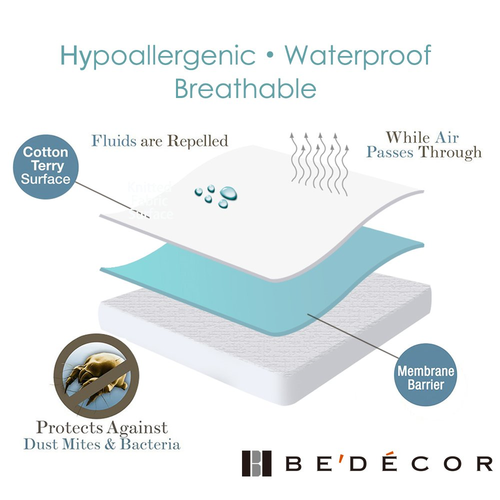 Mattress Cover Hypoallergenic Waterproof Pad Breathable Bug Proof Bed Protector