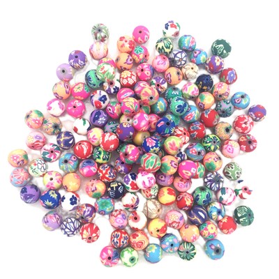  50 Pcs Charm Beads for Jewelry Making Patterned Random Color