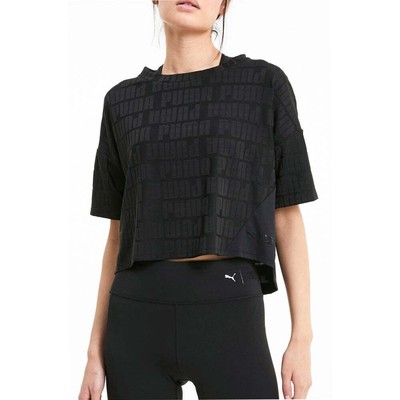 

Футболка Puma First Mile с круглым вырезом и коротким рукавом, женские повседневные топы размера, Черный