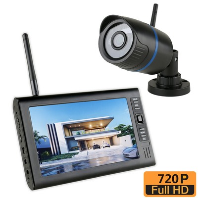 7'' LCD Wireless Baby Monitor 4CH Quad Security System DVR With 1/2/4 Cameras Hot