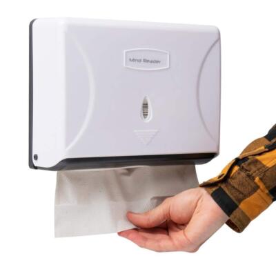 Wall Mount White Paper Towel Tri-Fold Towel Dispenser 10.25 in. L x 3.75 in. W x