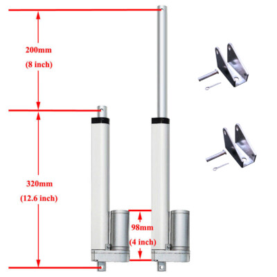 2''-18'' Inch Stroke Linear Actuator 1500N/1000N Max Lift 12V Volt DC Putter Motor
