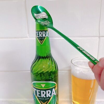 Hite Jinro Terra Beer Spooner / Korean Spoon Shape Bottle Opener / Green Color