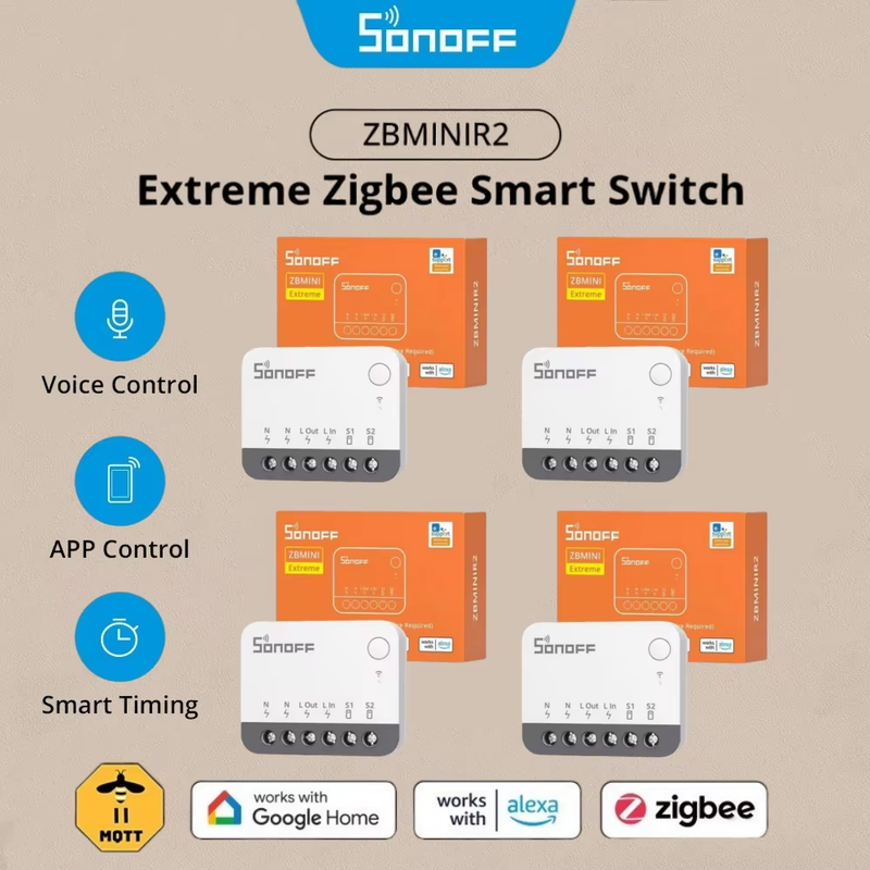 ZBMINIR2 Extreme Zigbee Switch Zbmini R2 Smaller Size Two Way Control Safe Tim