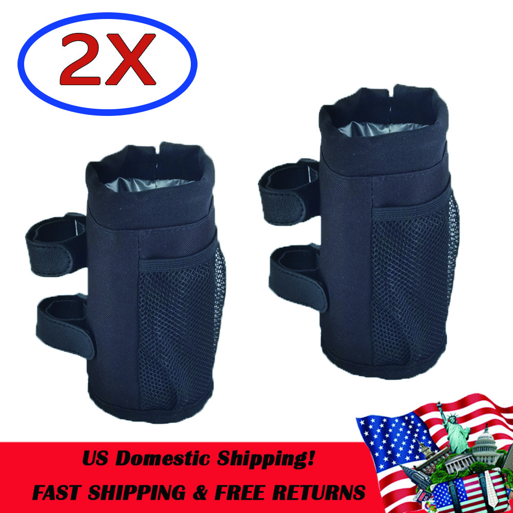 2 PCS Nylon Bottle Cup Holder Water Drink For Wheelchair Bike Walker Stroller q0