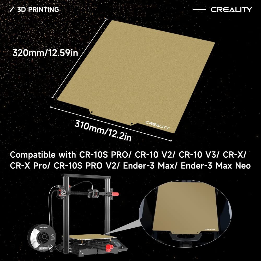 Ender 3 Max Neo Bed Upgrade, PEI Sheet 310 x 320mm Removable Magnetic Flexibl...