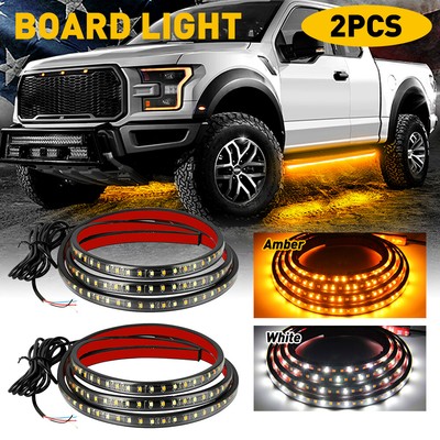 2Pcs 60'' Running Board DRL LED Side Step Strip Lights Bar For Ram 1500 2500 3500