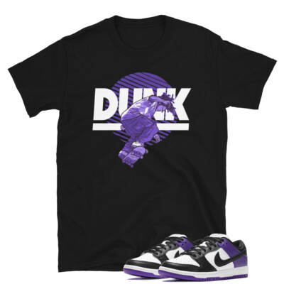 Dunk Low Court Purple / Skate Dunk Sneaker Shirt / Black T-Shirt 