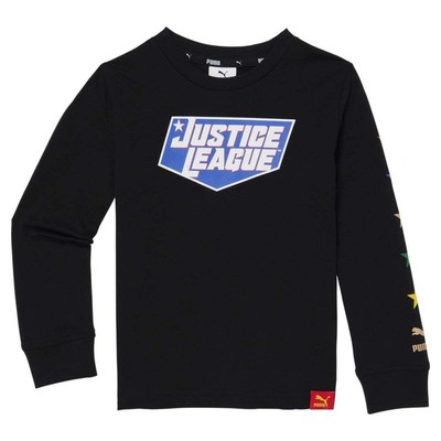 

Футболка Puma Justice League Ctn Jersey Ls Fashion Tee Boys Черные повседневные топы 858530-01, Черный, Puma Justice League Ctn Jersey Ls Fashion Tee