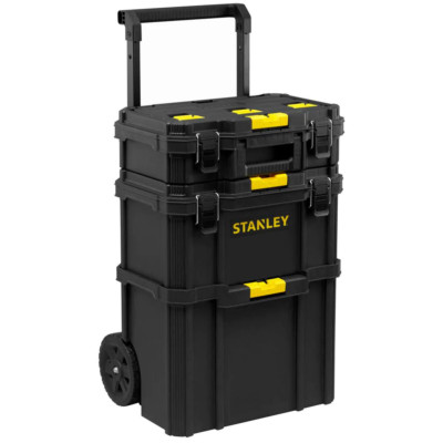 Rolling Tool Storage Box Workshop Tower Auto Lock Stackable Wheels Connect New