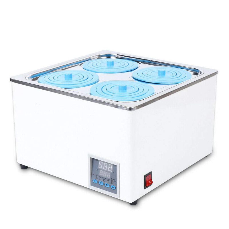 4-Hole Digital Thermostatic Water Bath, 12L Stainless Steel Lab Water Bath Heat