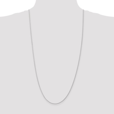 Pre-owned Superdealsforeverything Real 14kt White Gold 1.5mm Round D/c Wheat Chain; 30 Inch