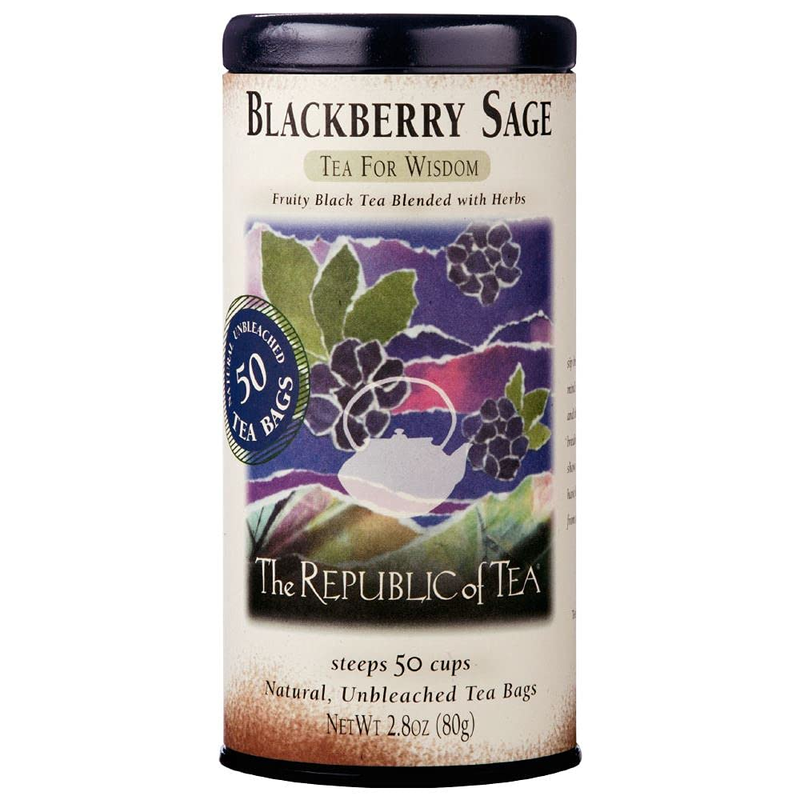 Gourmet Blackberry Sage Black Tea, 2.8 Oz Tin | 50 Tea Bags,