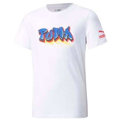 

Повседневные топы Puma Street Art Graphic Crew Neck Youth Boys Size  531831-02, Белый, Puma Street Art Graphic Crew Neck Youth