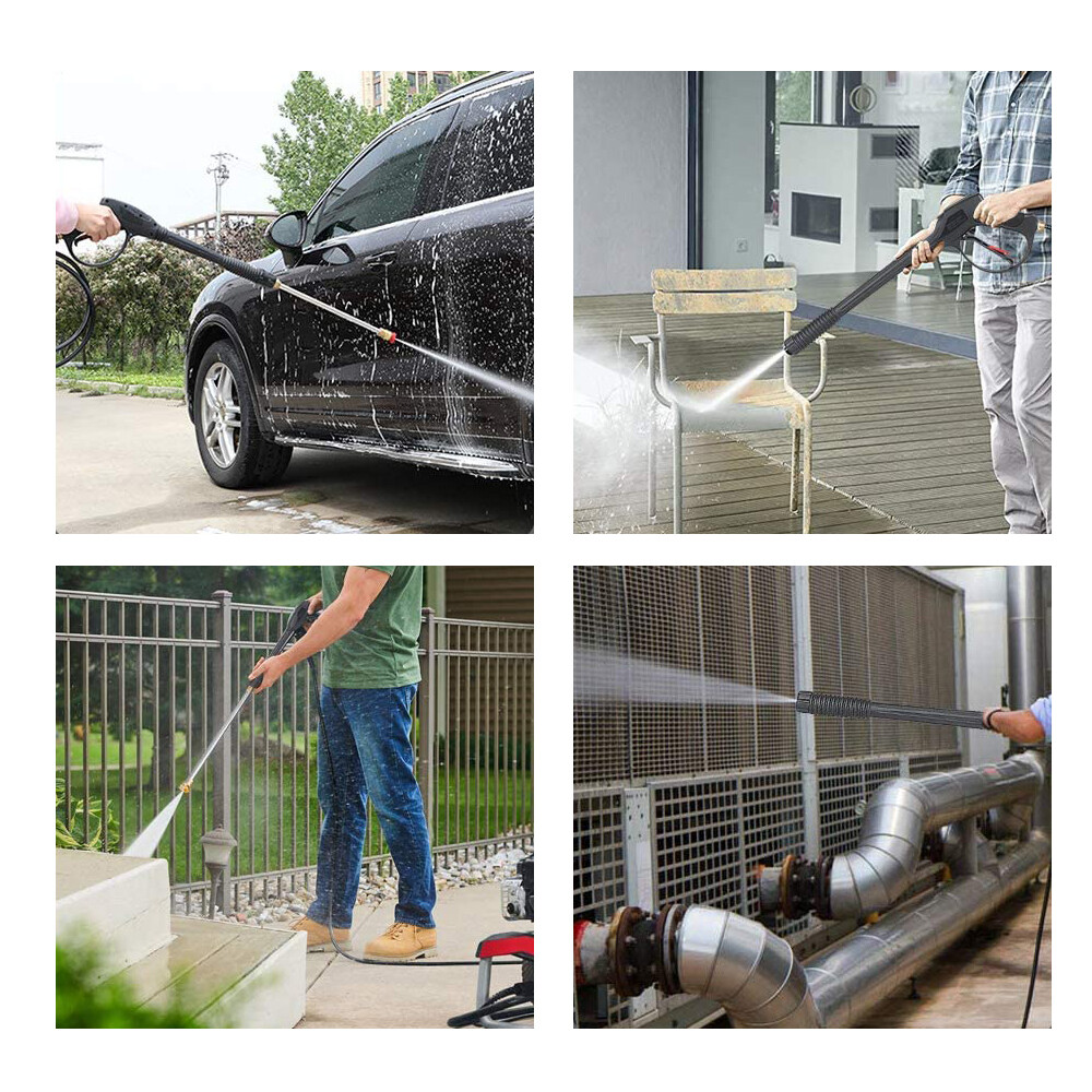 4000PSI High Pressure Power Washer Spray Gun Wand Lance Nozzle Tips Hose Kit M22