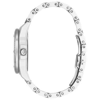 Pre-owned Bulova Marine Star Women's Automatic Watch - White Stainless Steel - 98p172