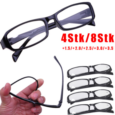 Kunstoffgestell Lesebrille Lesehilfe Sehhilfe schwarz 1,5bis 3,5 Damen Herren..