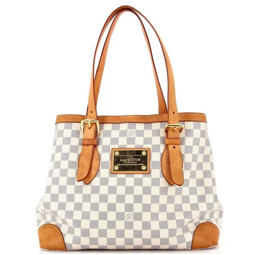 Louis Vuitton Damier Azur Hampstead Mm Handbag Beige Pvc