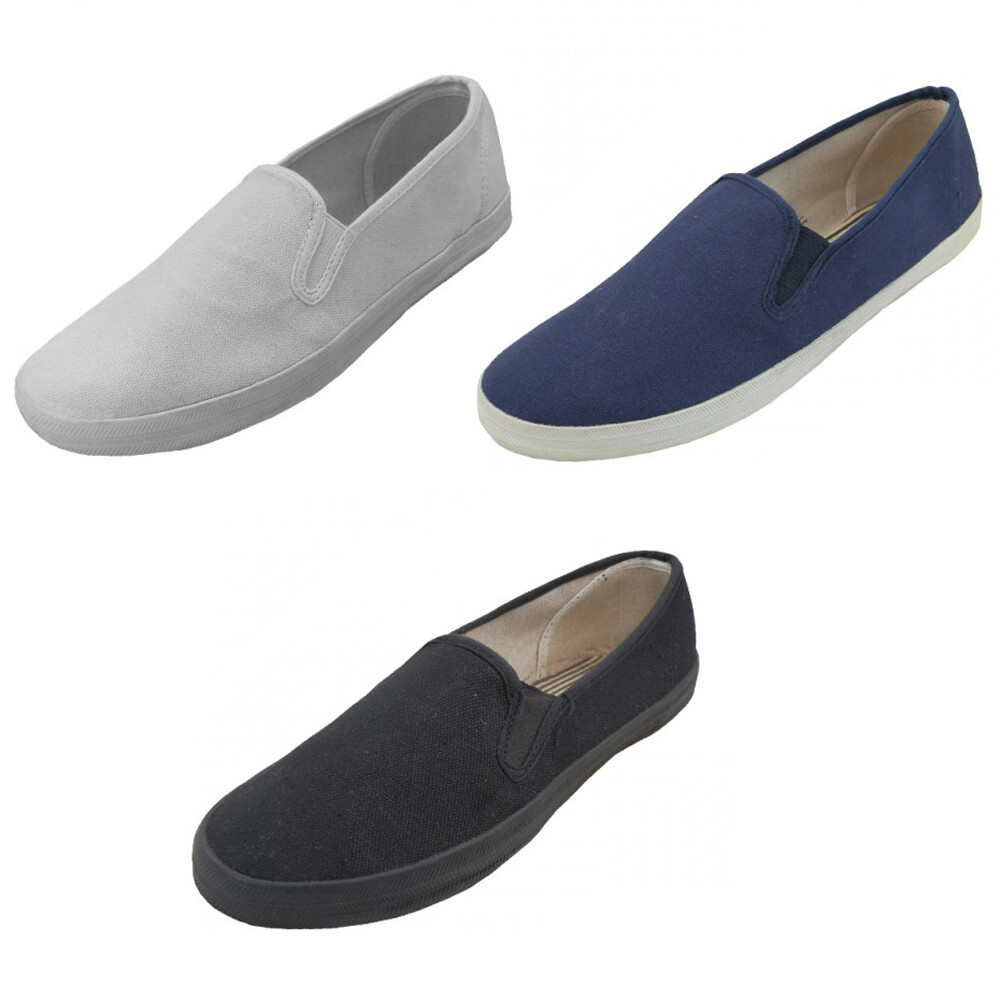 mens white canvas slip on shoes