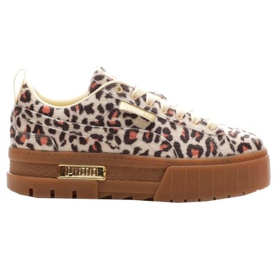 Женские бежевые кроссовки Puma Mayze Leopard Platform Повседневная обувь 382910-01