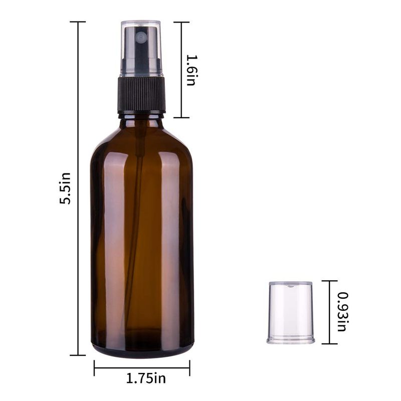Amber Glass Spray Bottles for Essential Oils, 4Oz Empty Small Fine Mist Spray Bo