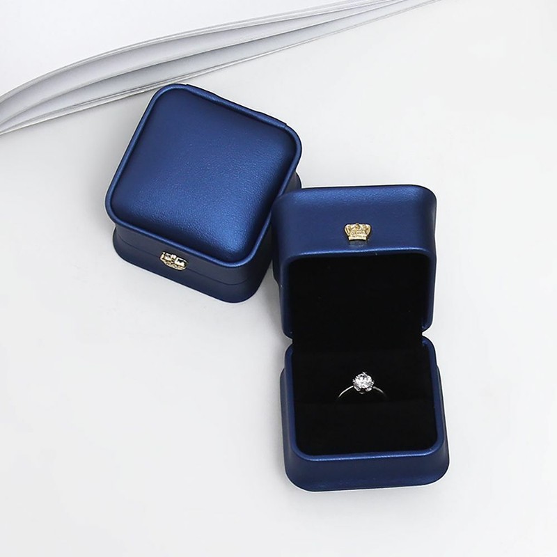 Classic PU Engagement Wedding Earring Ring Pendant Jewelry Display Box