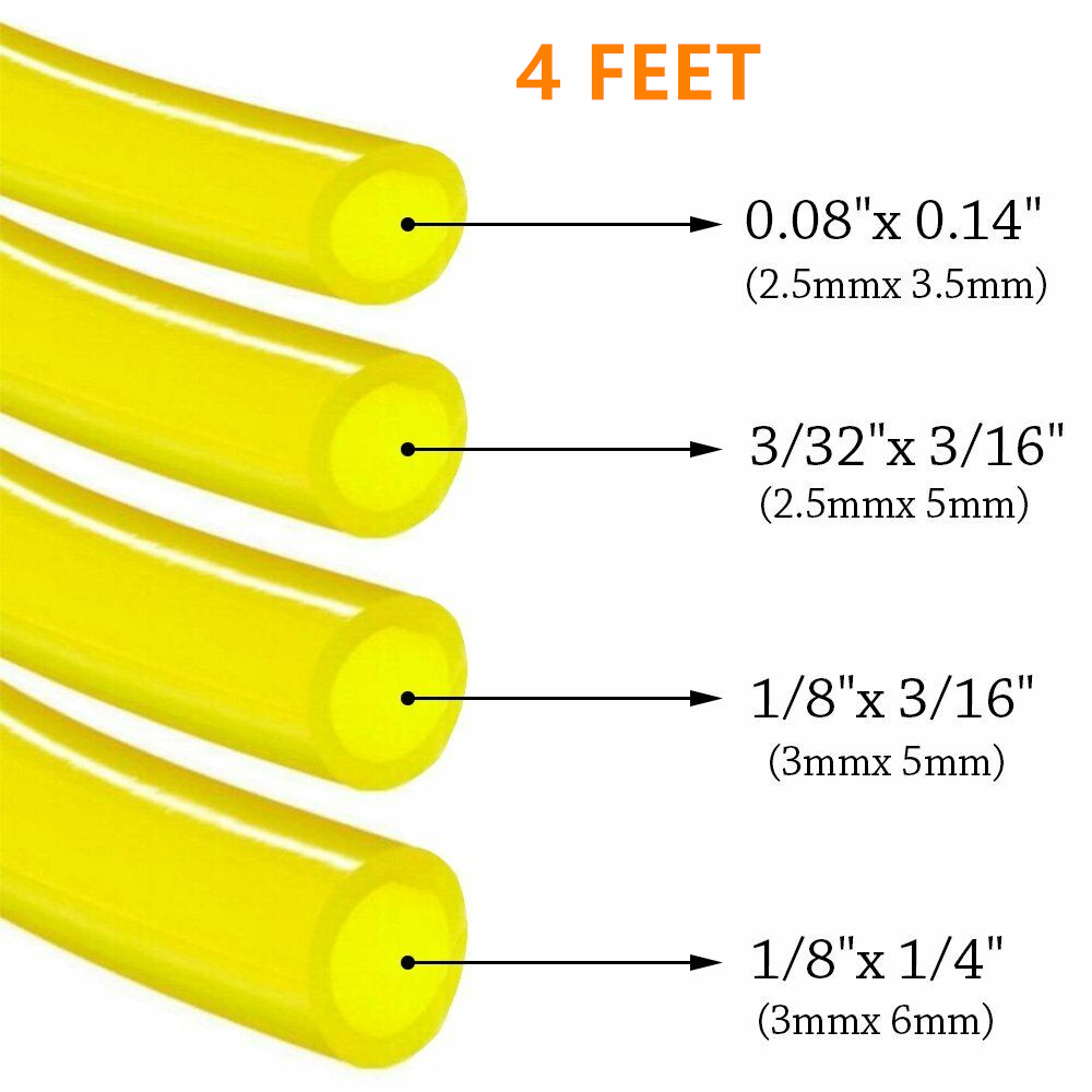 4 Size Fuel Line Hose Petrol Tubing Chainsaw Common for Poulan Weedeater 2 Cycle
