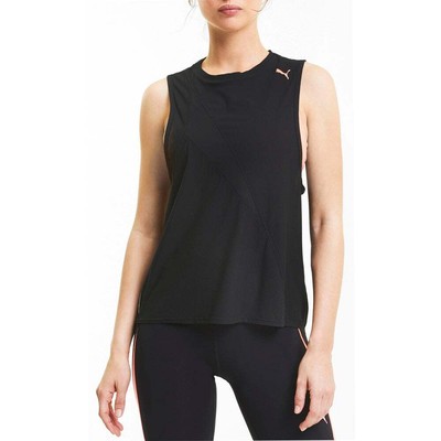 

Майка Puma Pearl Mesh Scoop Neck Женская черная повседневная спортивная 519558-01, Черный