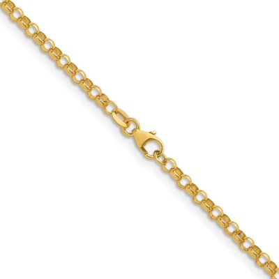 Pre-owned Diamond2deal 18k Yellow Gold 3.3mm Solid Rolo 20" Chain Necklace 11.85gram