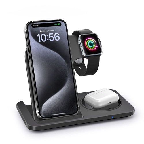 Wireless Charger 3in1 Charging Station For Apple Watch 9/8 iPhone 15 13 12 11 XS