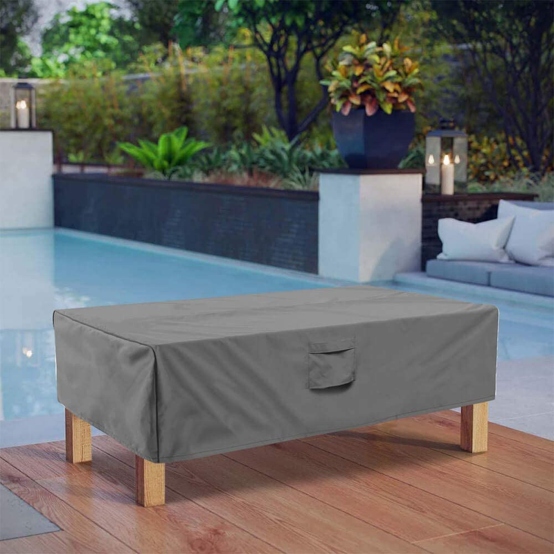Rectangular Coffee Table Cover - Outdoor Lawn Patio Furniture Covers with Pad...