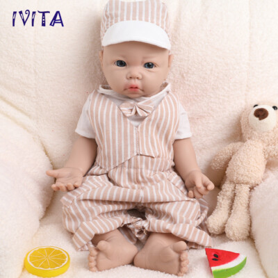 IVITA 17'' Soft Silicone Reborn Baby Boy and Girl Handmade Silicone Doll