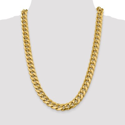 14k 12.6mm Semi-Solid Miami Cuban Chain
