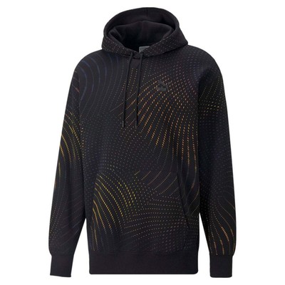 

Puma Swxp Printed Pullover Hoodie Mens Black Casual Outerwear 53566601, Черный