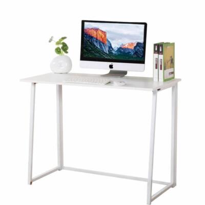 Folding Small Desk Home Office Desk Laptop Study Writing Table- White