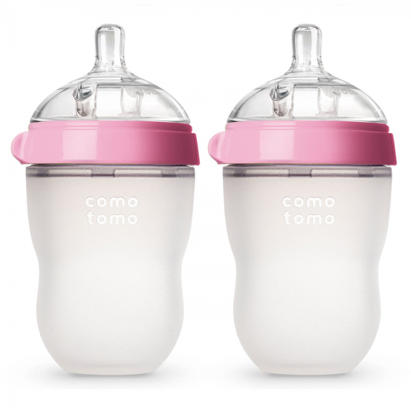 Comotomo Baby Bottle, Pink, 8 Ounce (2 Count) 8 Ounce, Pink