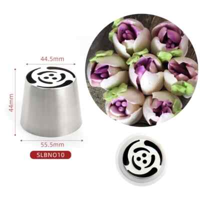 Stainless Steel XL Russian May Tulip Pattern Icing Tip Pastry Piping Nozzle bag