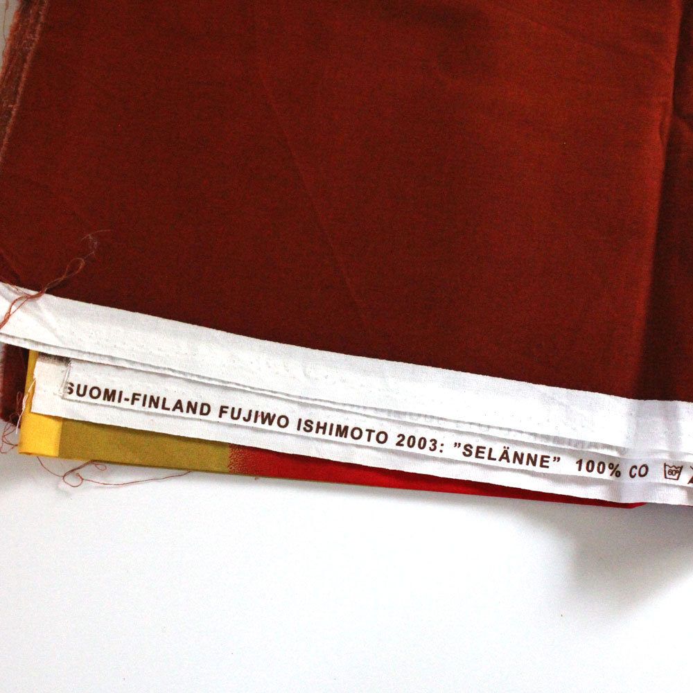 Marimekko Selanne 2003 fabric yardage Fujiwo Ishimoto Orange Red Yellow
