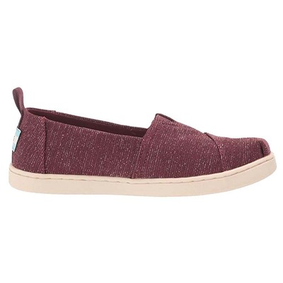 Красные повседневные туфли без шнуровки TOMS Alpargata с блестками для девочек 10016881T